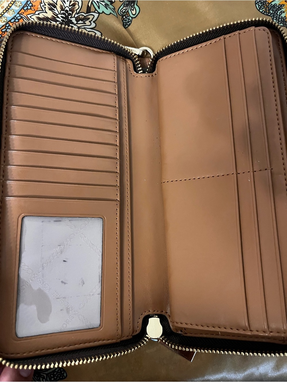 Michael Kors Brown Logo Hobo Bag with Tan Leather Trim and Matching Wallet - Picture 7 of 10